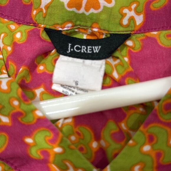 J. Crew 100% Cotton Lightweight Pink Yellow Babydoll Top size Small - Picture 4 of 6